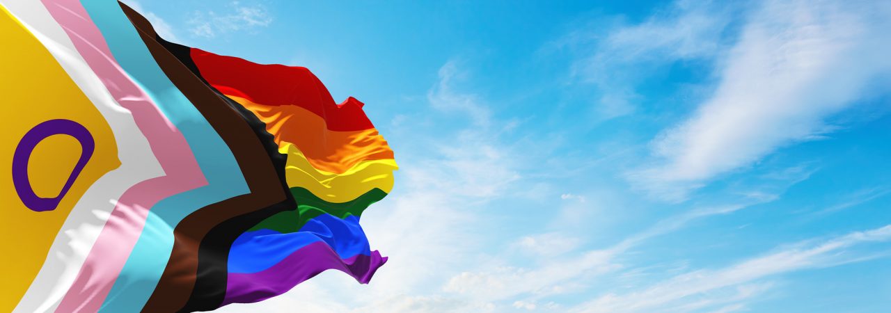 LGBTQ Progress Pride with intersex inclusion flag